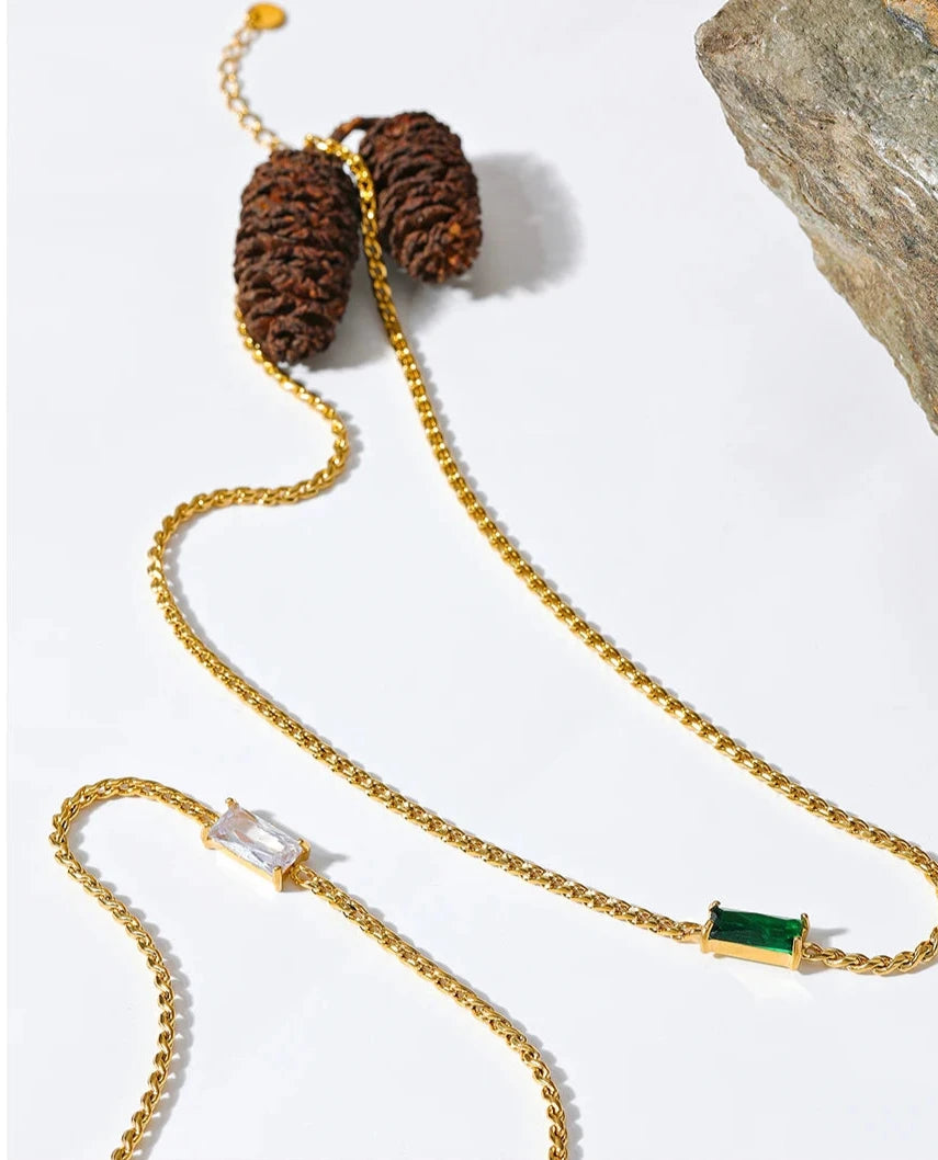 White Cubic Zirconia 18K Gold Plated Necklace - Limited Edition