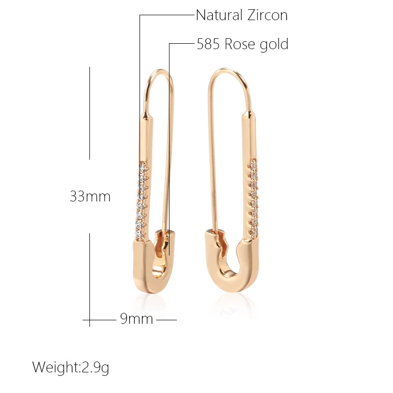 Natural Cubic Zircon Long Dangle Earrings
