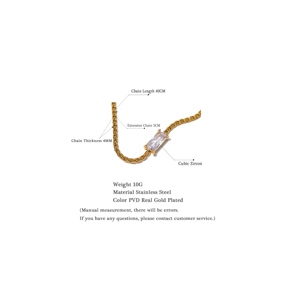 White Cubic Zirconia 18K Gold Plated Necklace - Limited Edition
