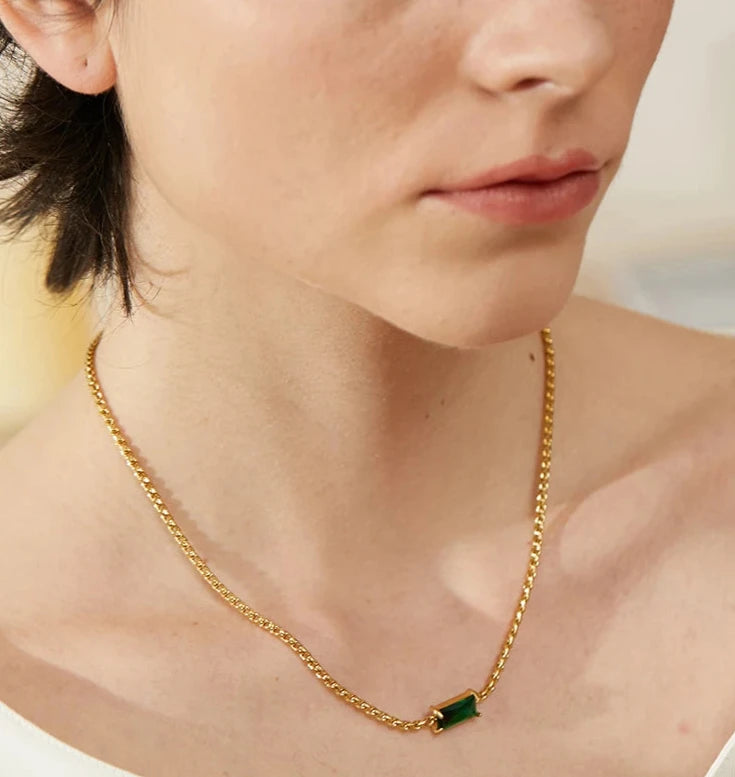 White Cubic Zirconia 18K Gold Plated Necklace - Limited Edition