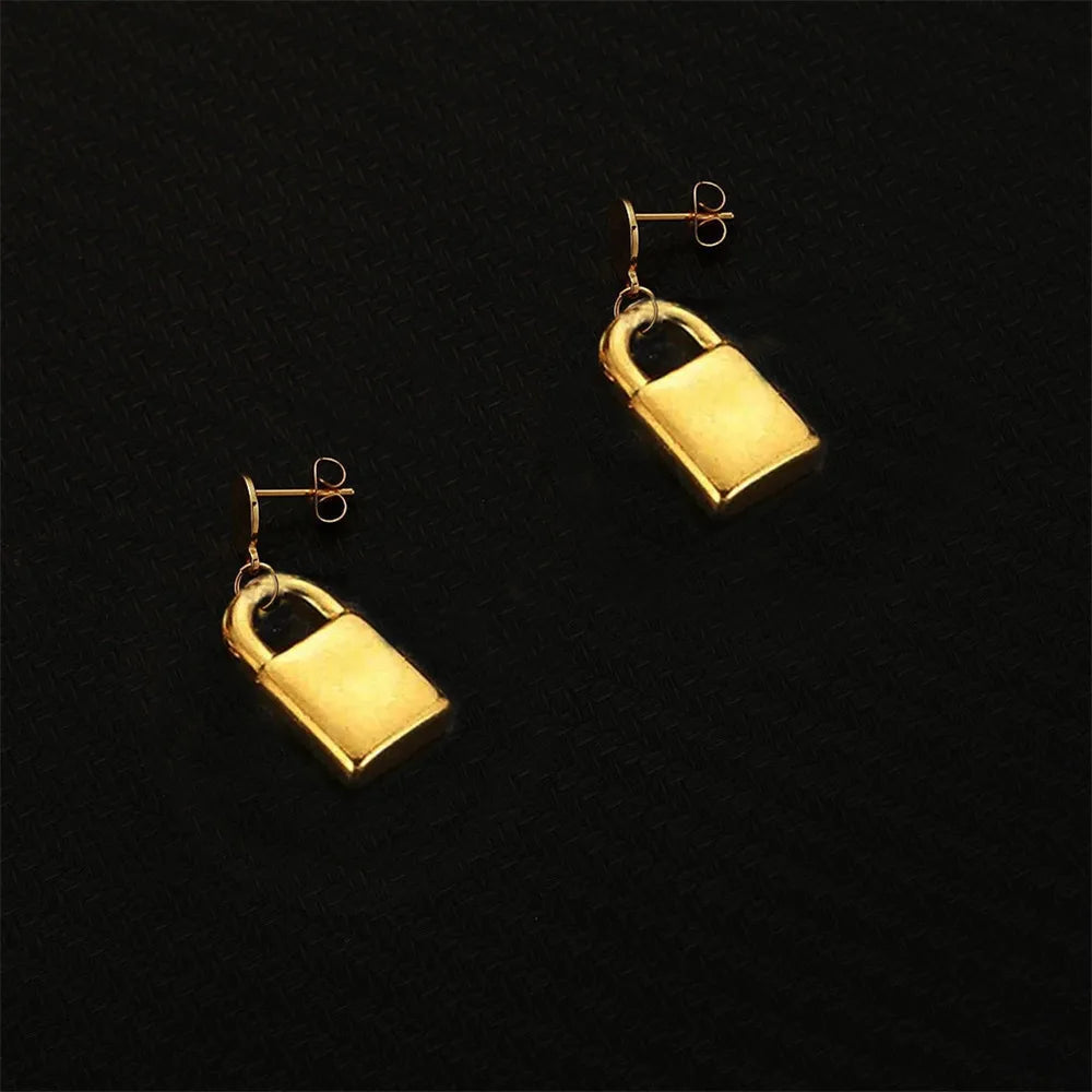 Major Flare Stainless Steel Drop Earrings - Gold-Tone