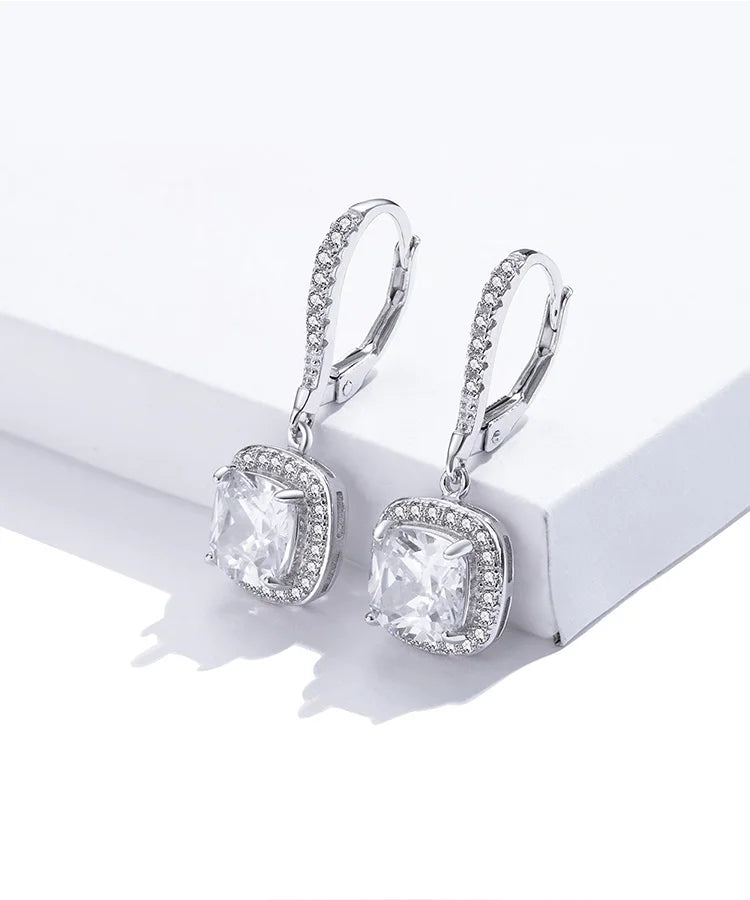 Dazzling Cubic Zircon Drop Earrings - 925 Sterling Silver