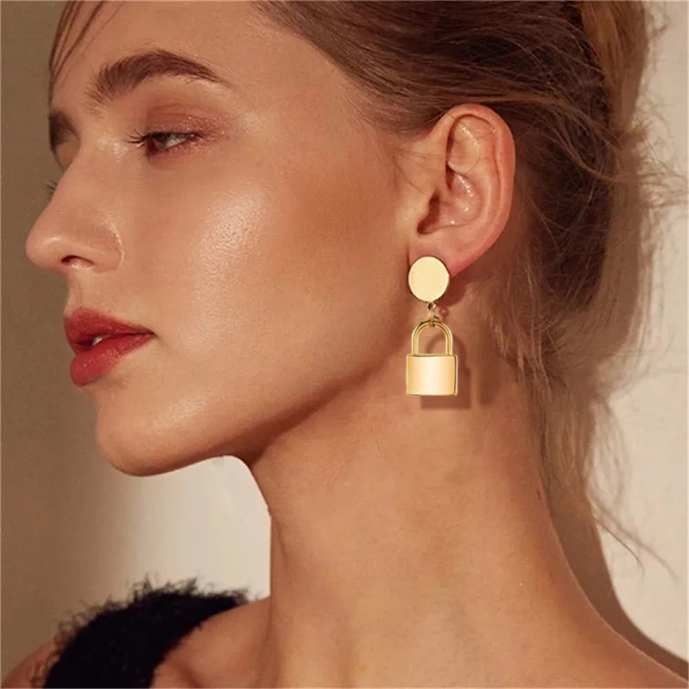 Major Flare Stainless Steel Drop Earrings - Gold-Tone