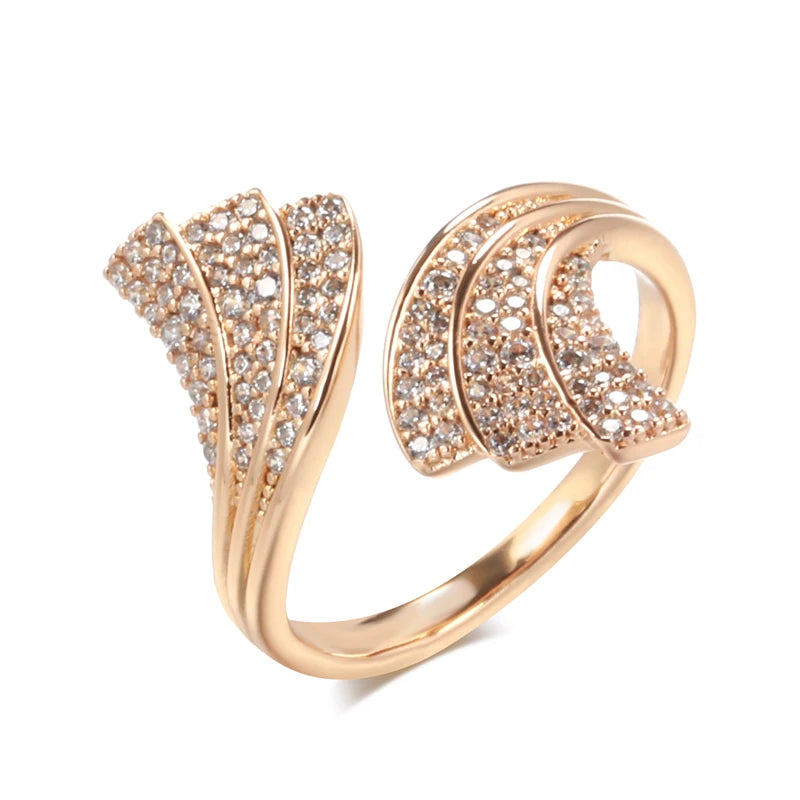 Unique Major Flare Rose Gold Plated Ring that Speak Sophistication - Women Modern Fashion Jewellery