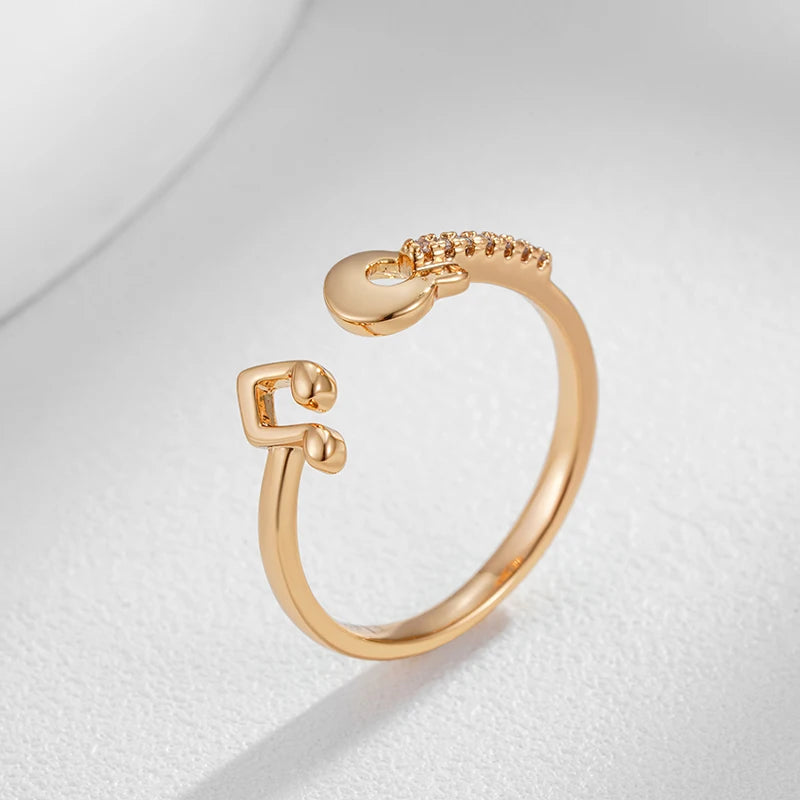 Major Flare Guitar Shape Party Ring - Fashion Jewellery Made With 585 Rose Gold Colour