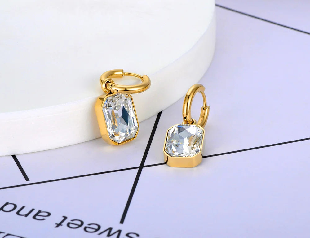 Cubic Zirconia Hoop Earrings