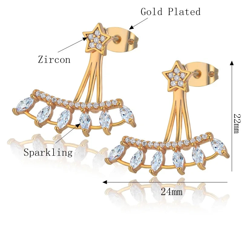 Classic Star Crystal Stud Earrings - Mixed Cuts - CZ