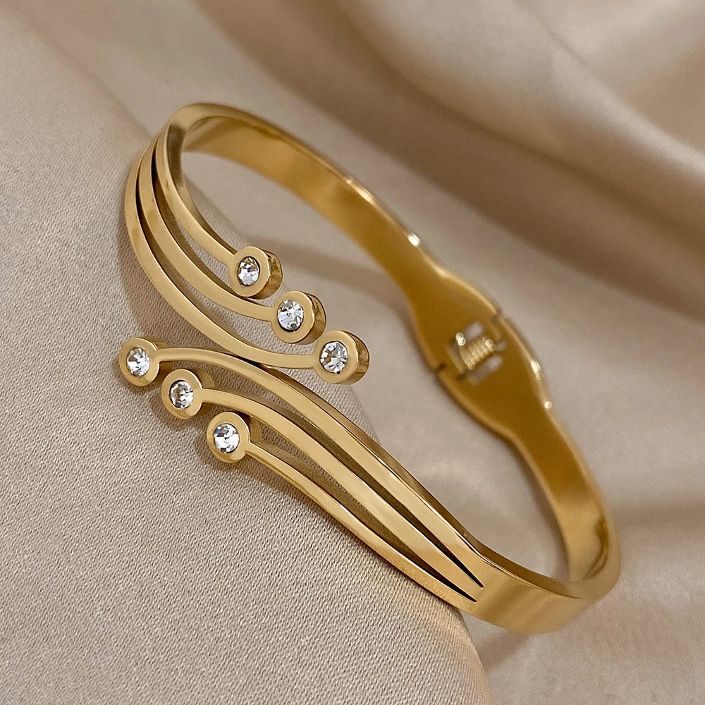 18K Gold Plated Bracelet - CZ Water Proof and Tarnish Free Bracelet