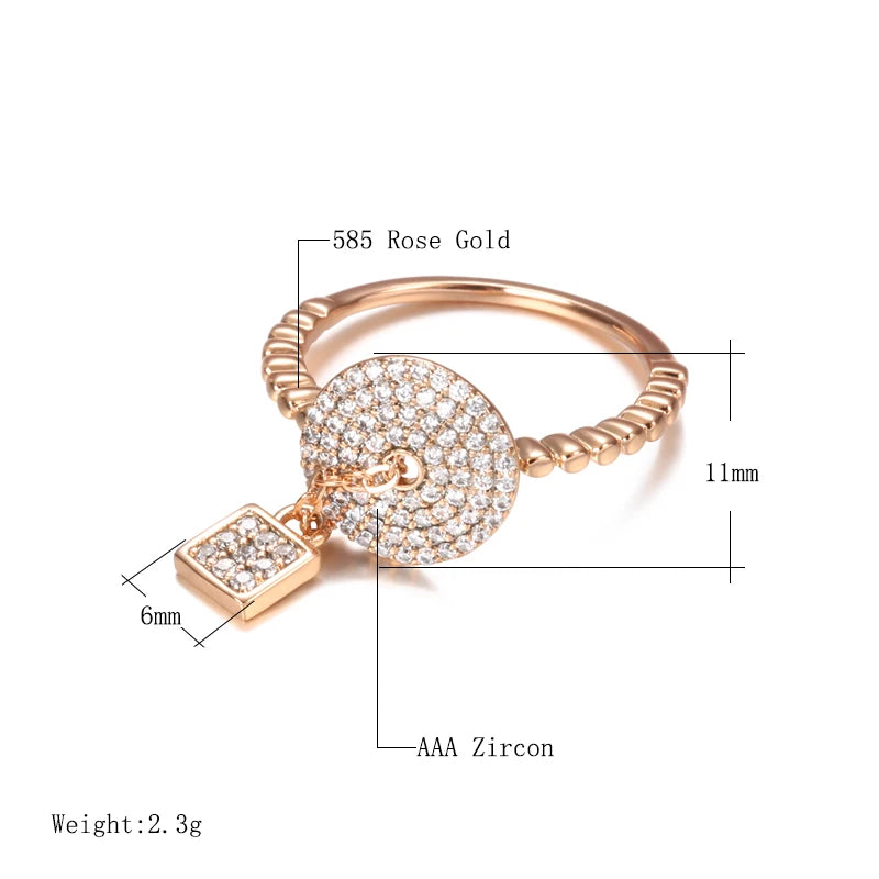 Delicate Band With Sparkling Zircon Stone Ring - Rose Gold Plated Jewellery