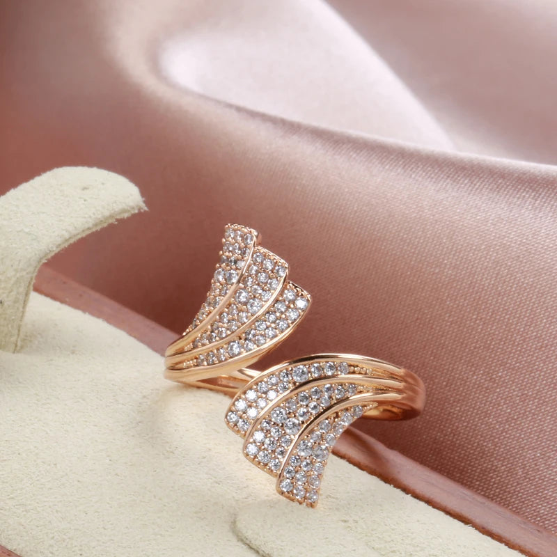 Unique Major Flare Rose Gold Plated Ring that Speak Sophistication - Women Modern Fashion Jewellery