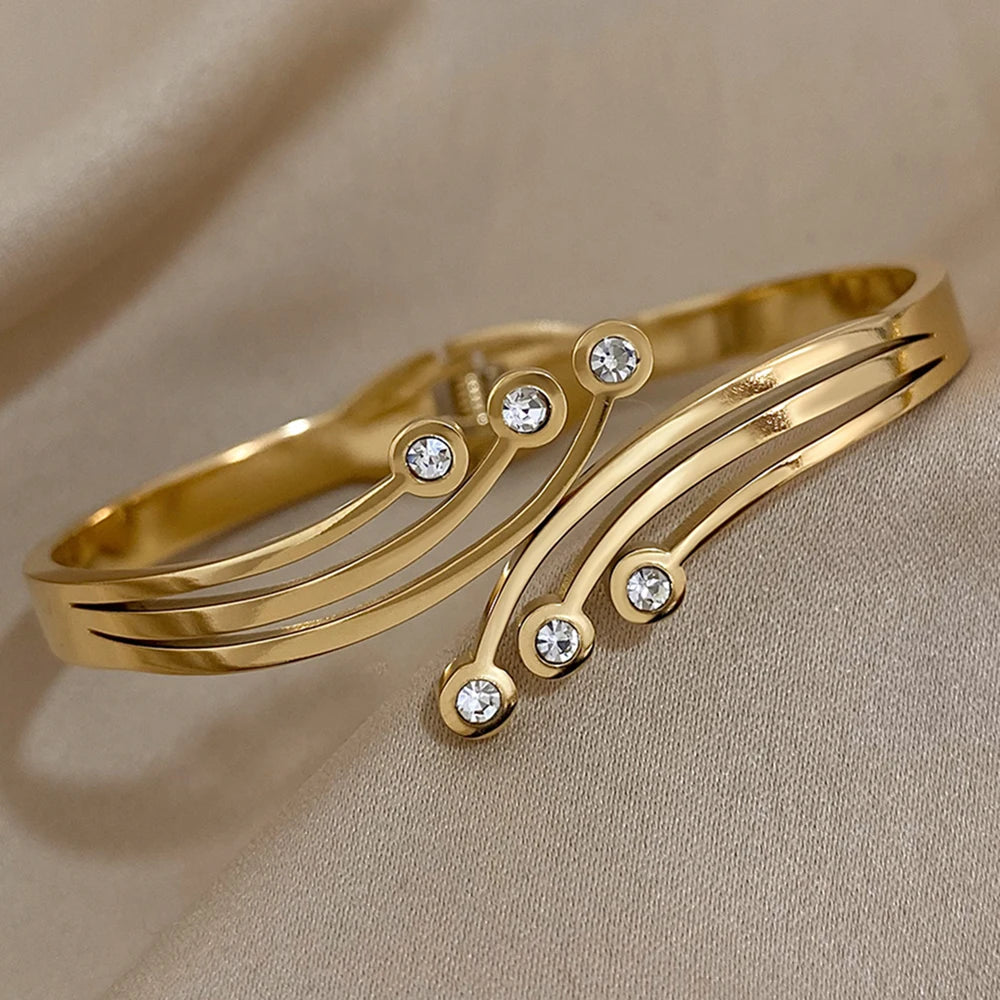 18K Gold Plated Bracelet - CZ Water Proof and Tarnish Free Bracelet