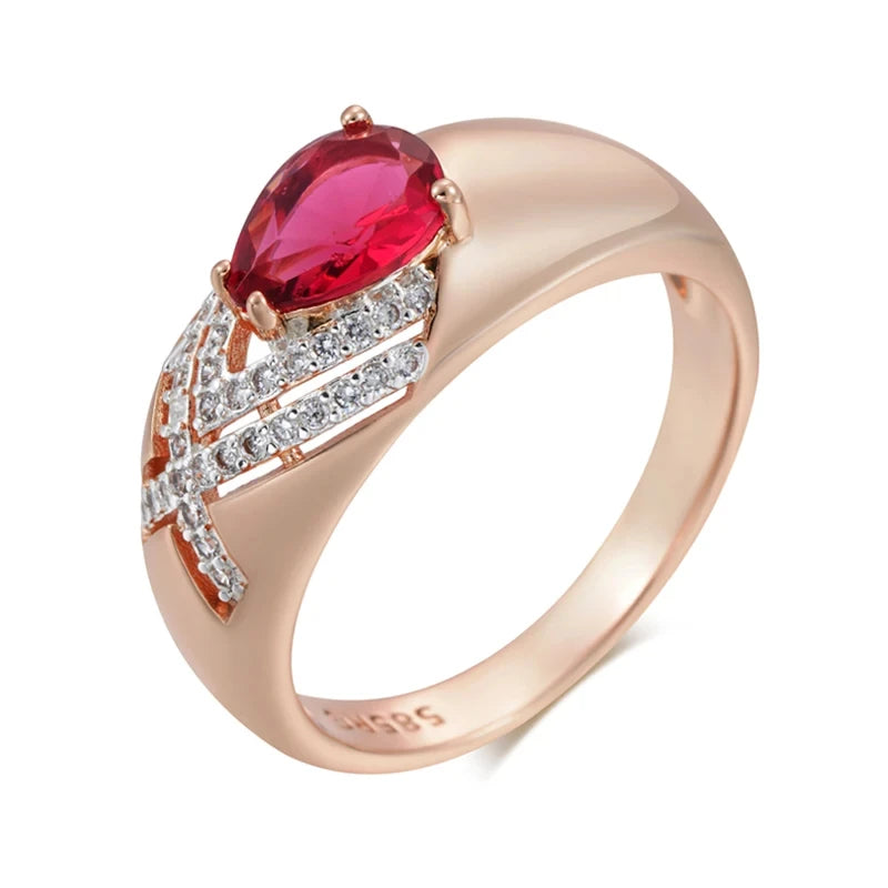 Natural Zircon Whisper Ring - The Perfect Rose Gold Plated Vintage Jewellery