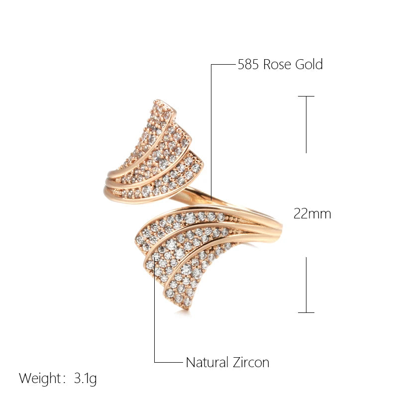 Unique Major Flare Rose Gold Plated Ring that Speak Sophistication - Women Modern Fashion Jewellery