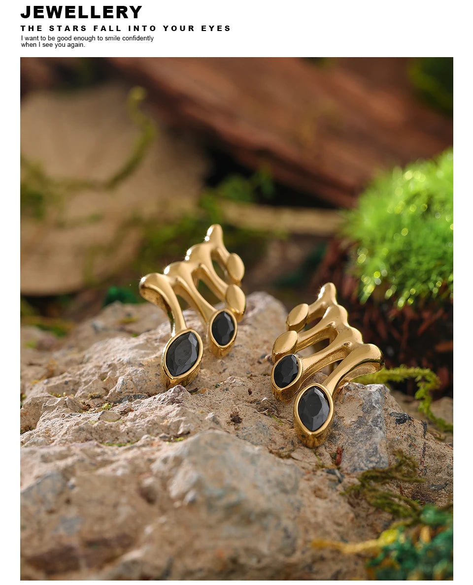 Major Flare Fashion Gold Plated Stud Earrings - Unique Design