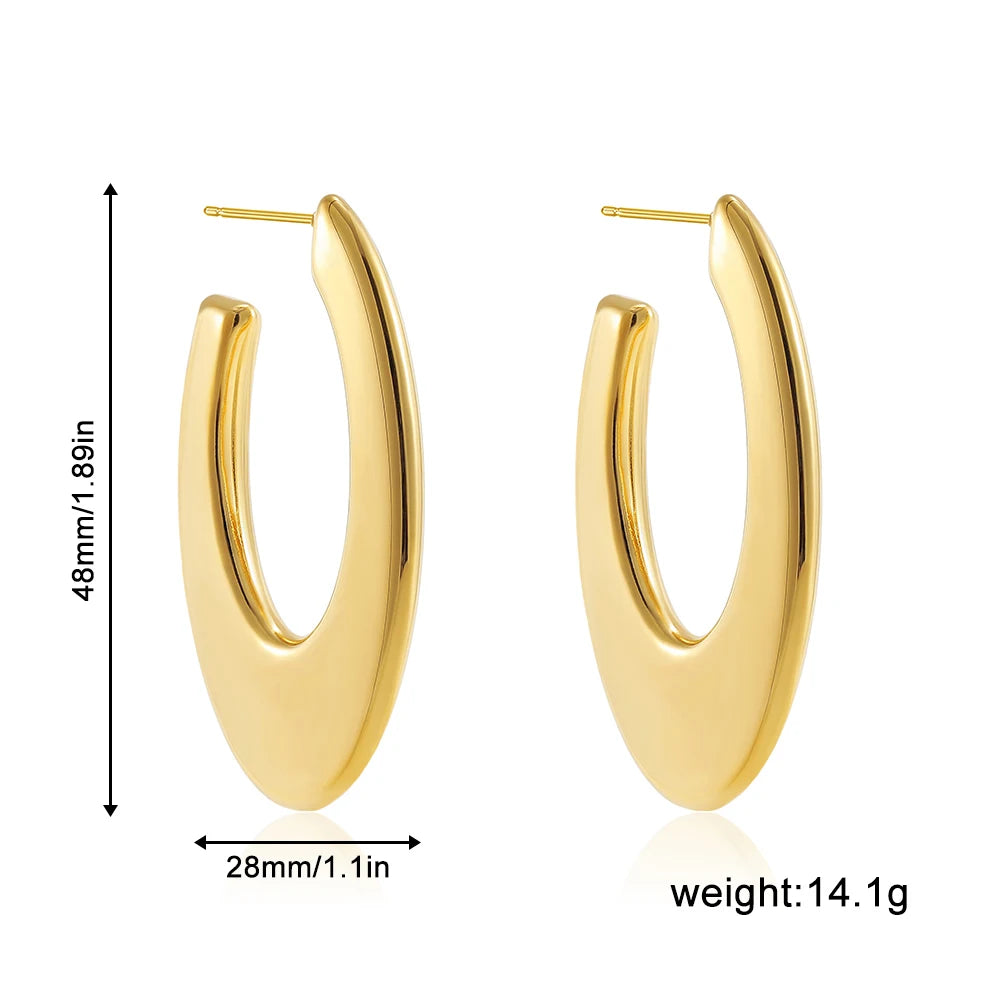 8K Gold Plated Hoop Earrings