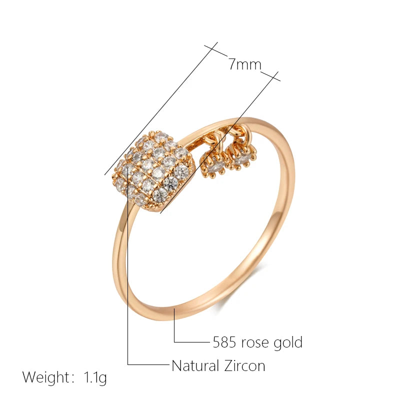 Premium Rose Gold Plated Ring - With Natural Zircon Stones for Everyday Glam