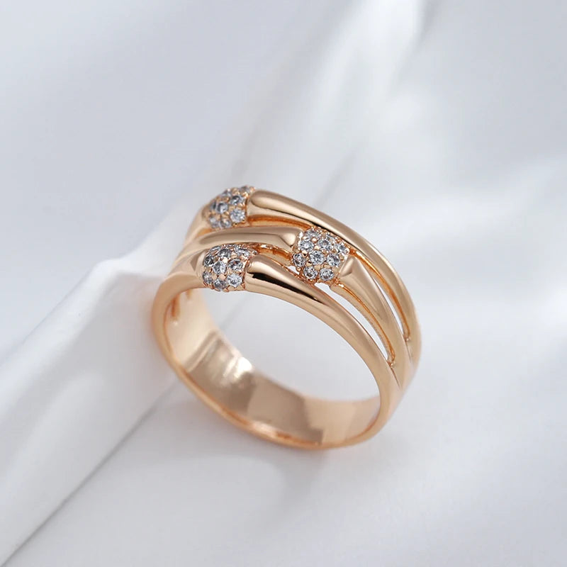 Rose Gold Natural Zircon Party Ring