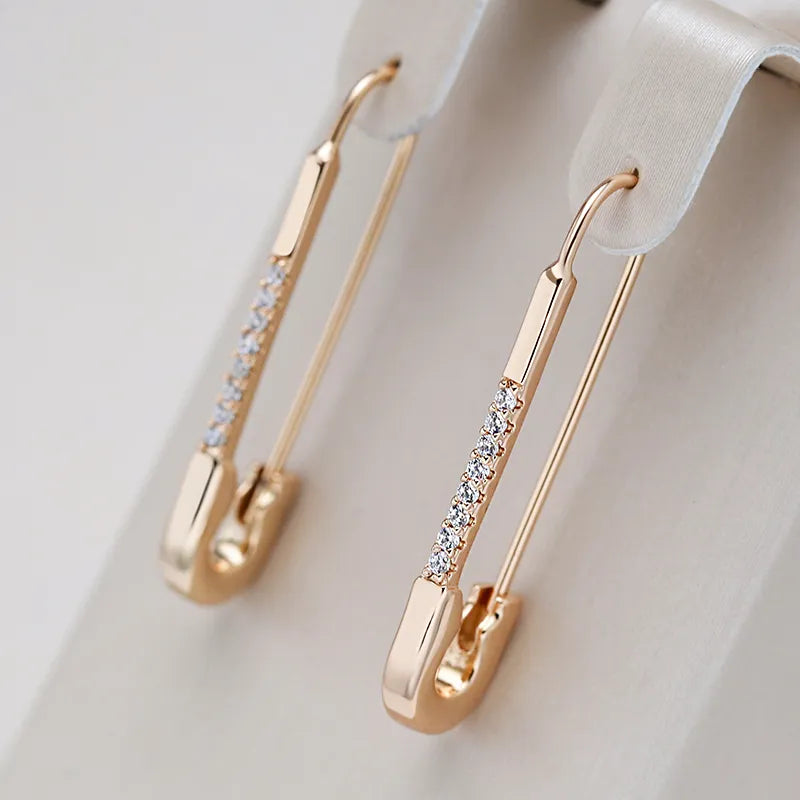 Natural Cubic Zircon Long Dangle Earrings