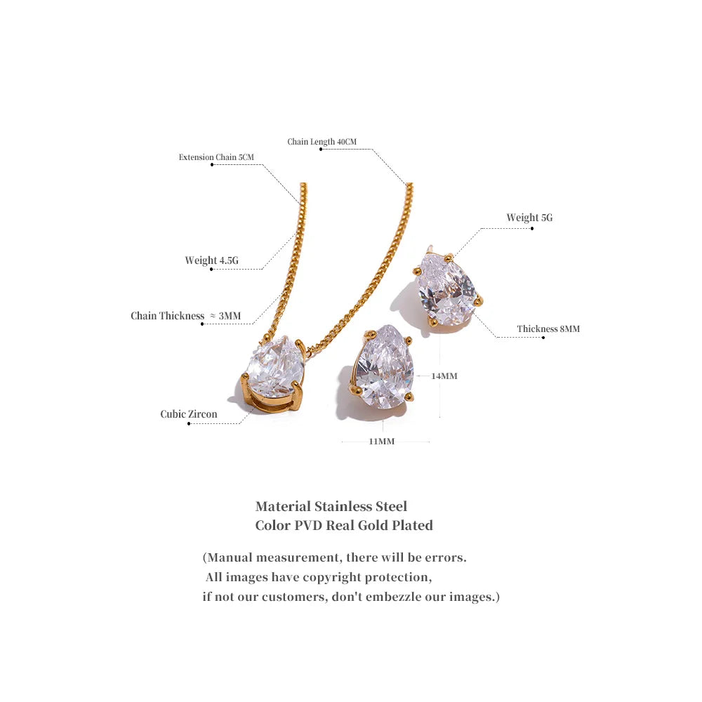 Major Flare Cubic Zirconia Necklace + Earrings