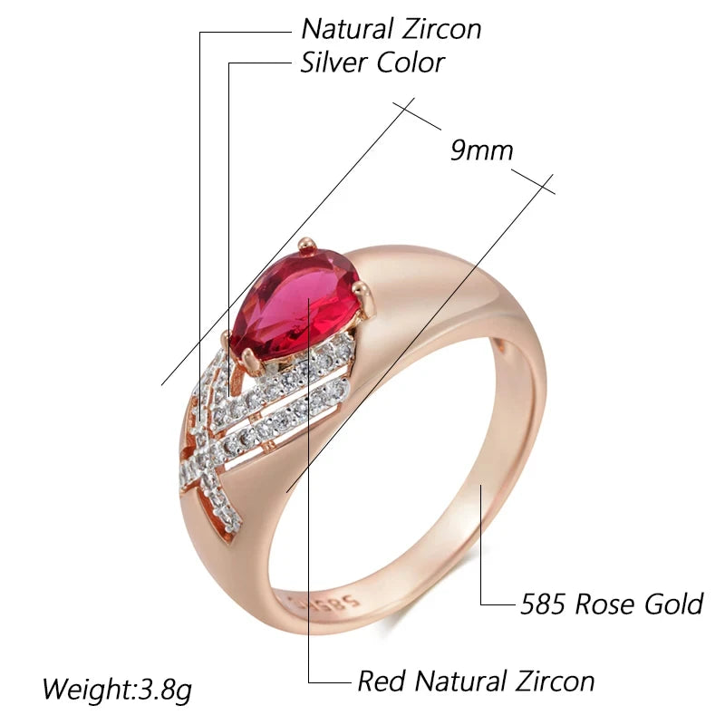 Natural Zircon Whisper Ring - The Perfect Rose Gold Plated Vintage Jewellery