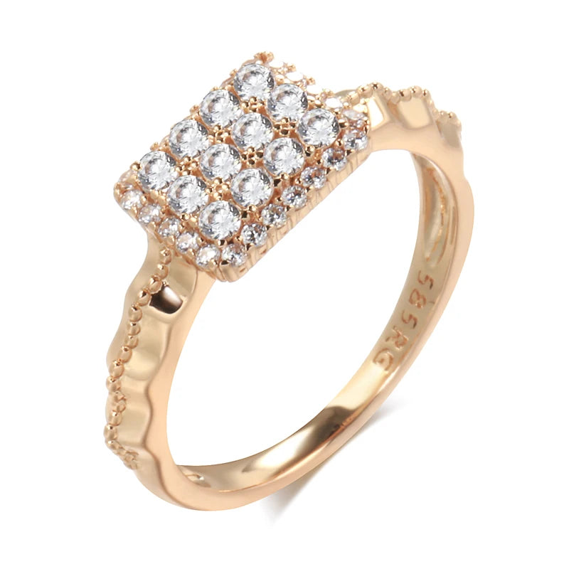 Major Flare Classic Rose Gold Plated Sparkling Ring