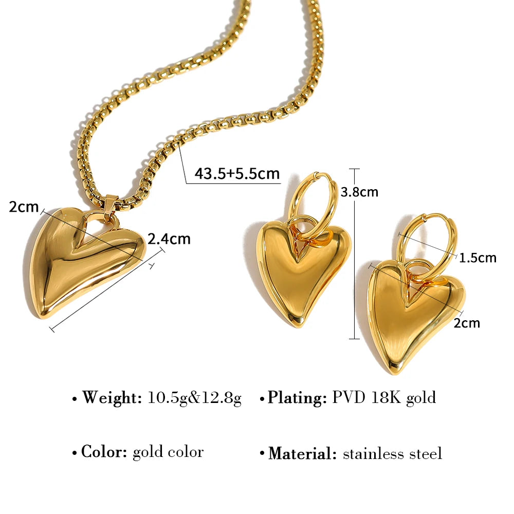 18K Gold Plated Irregular Heart Jewellery Set