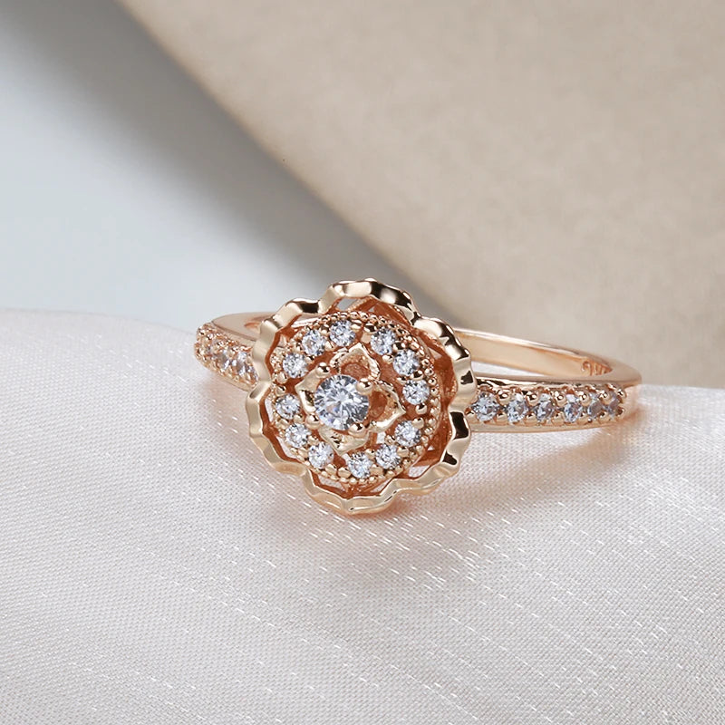 Rose Gold Plated Rings With Cubic Zirconia Brilliance