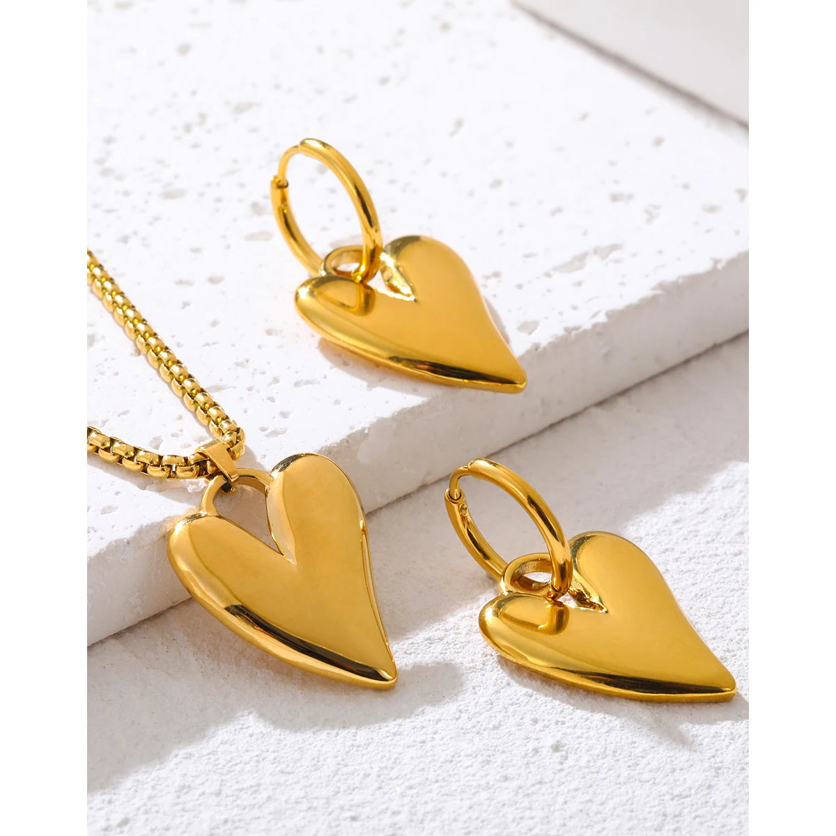 18K Gold Plated Irregular Heart Jewellery Set