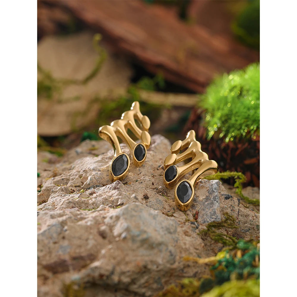 Major Flare Fashion Gold Plated Stud Earrings - Unique Design