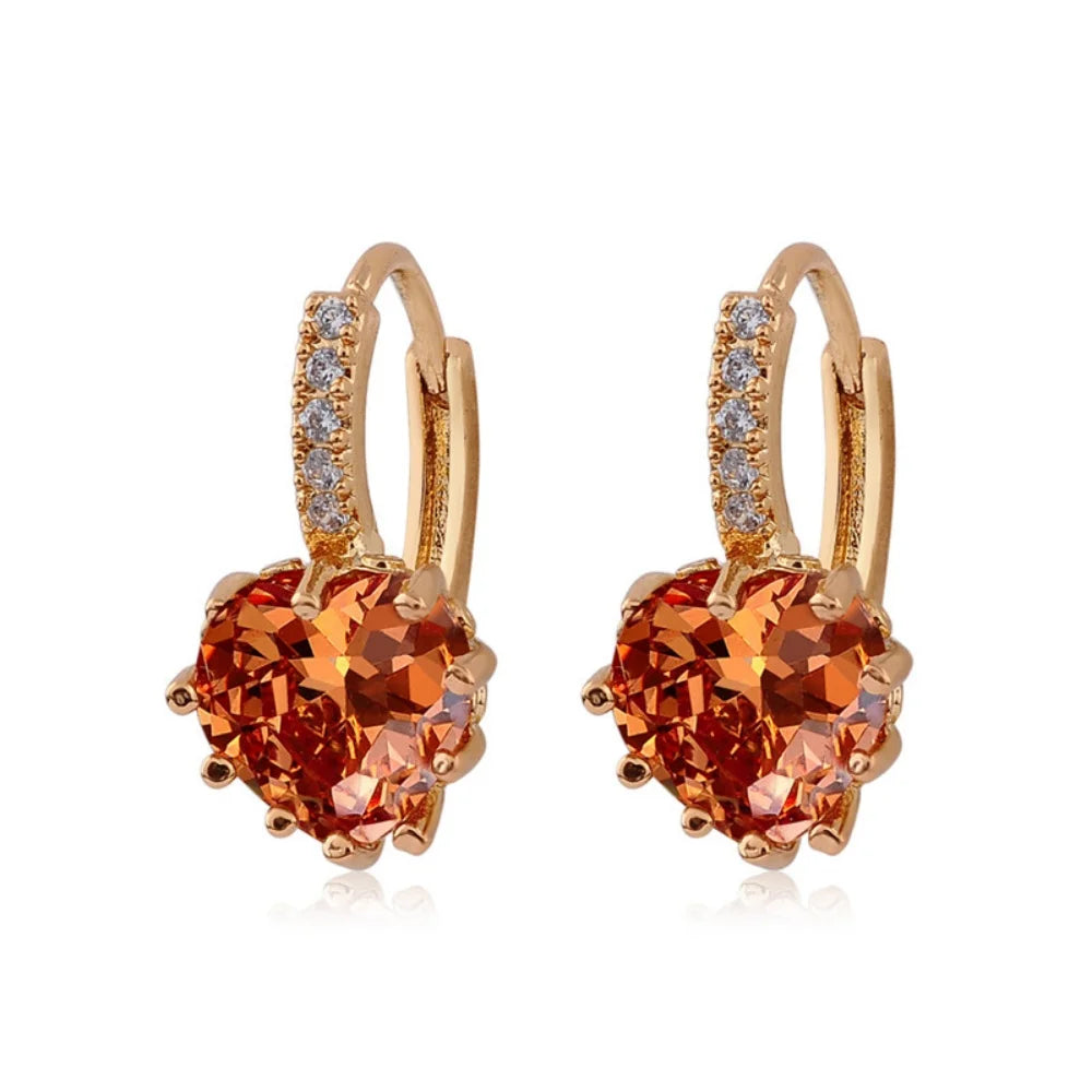 Major Flare Brown Crystal Drop Earrings - Classic - lightweight