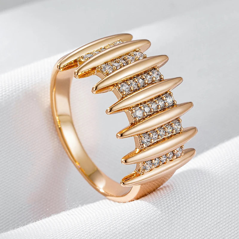 Major flare Rose Gold Plated Geometric Ring - Unique Blend of Elegance and Modernity Jewellery