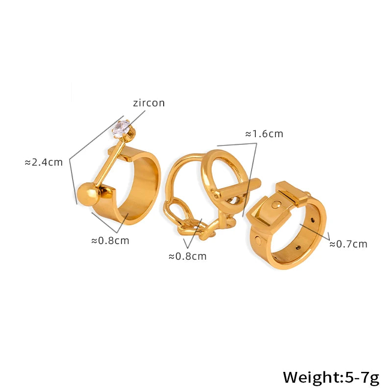 Fashion Stainless Steel Gold Color Party Ring