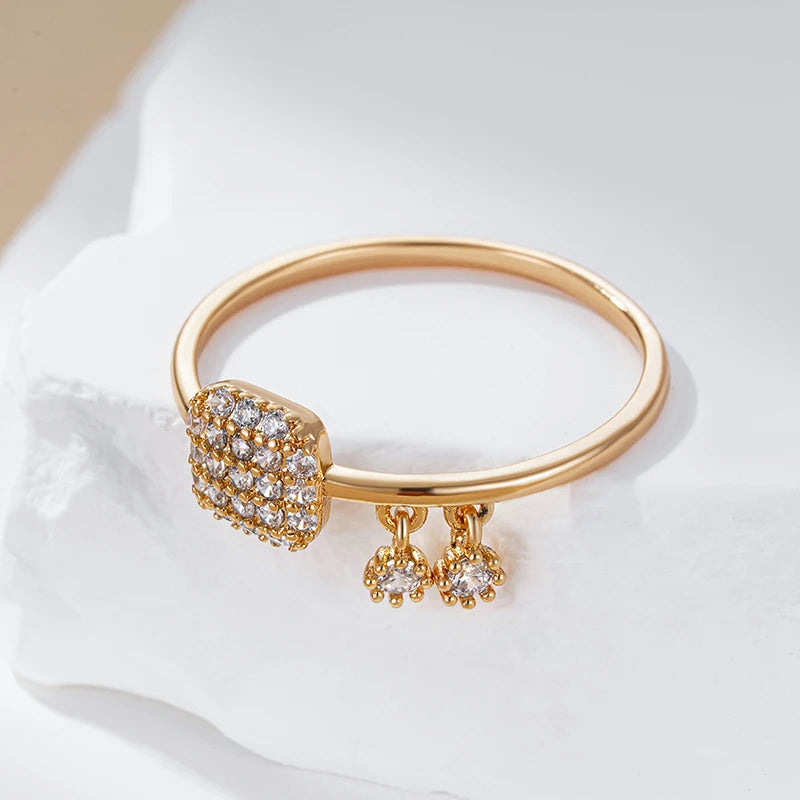 Premium Rose Gold Plated Ring - With Natural Zircon Stones for Everyday Glam