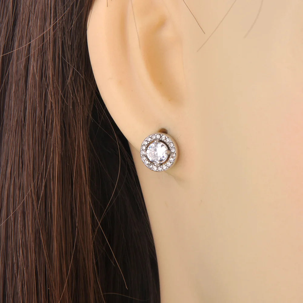 Delicate Round Cubic Zirconia Earrings