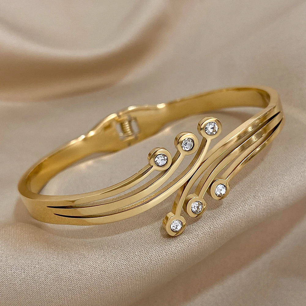 18K Gold Plated Bracelet - CZ Water Proof and Tarnish Free Bracelet