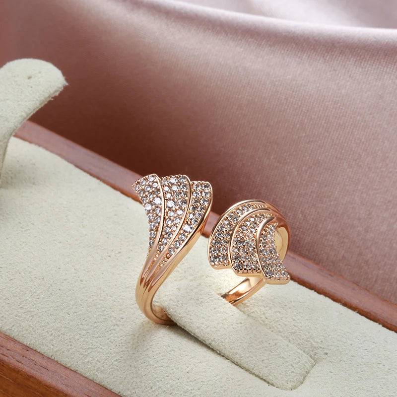 Unique Major Flare Rose Gold Plated Ring that Speak Sophistication - Women Modern Fashion Jewellery