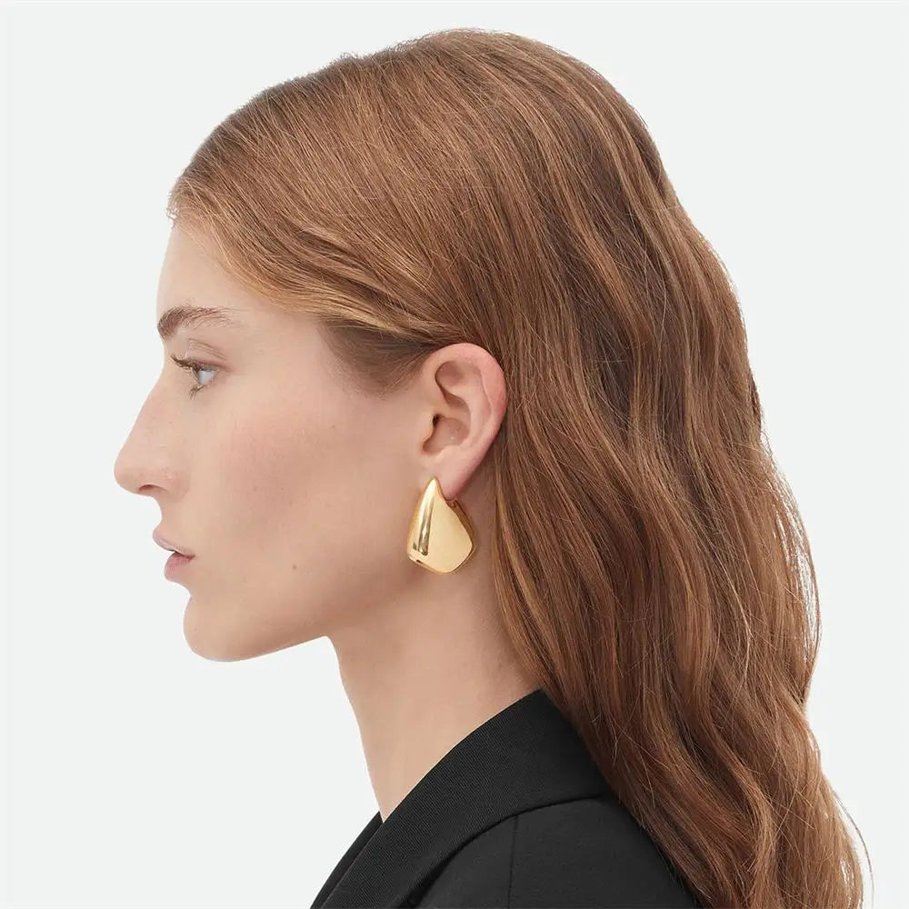 18K Gold Plated Chunky Earrings - Tarnish Free