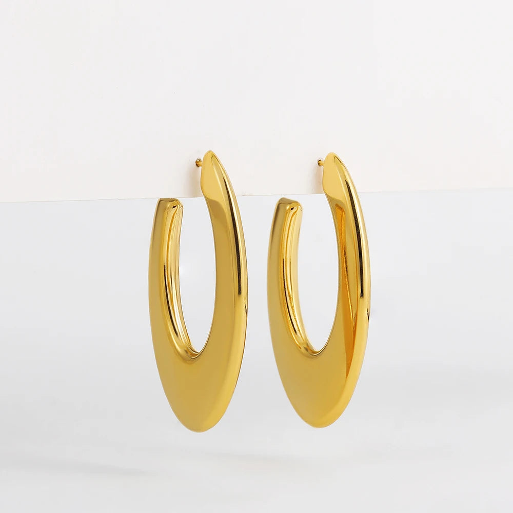 8K Gold Plated Hoop Earrings