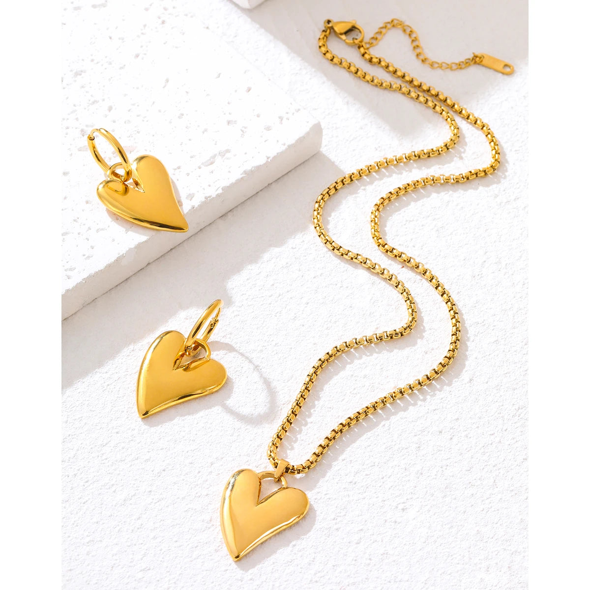 18K Gold Plated Irregular Heart Jewellery Set