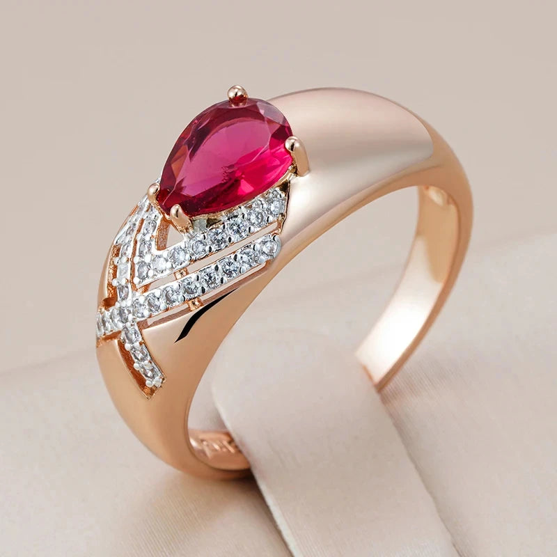 Natural Zircon Whisper Ring - The Perfect Rose Gold Plated Vintage Jewellery